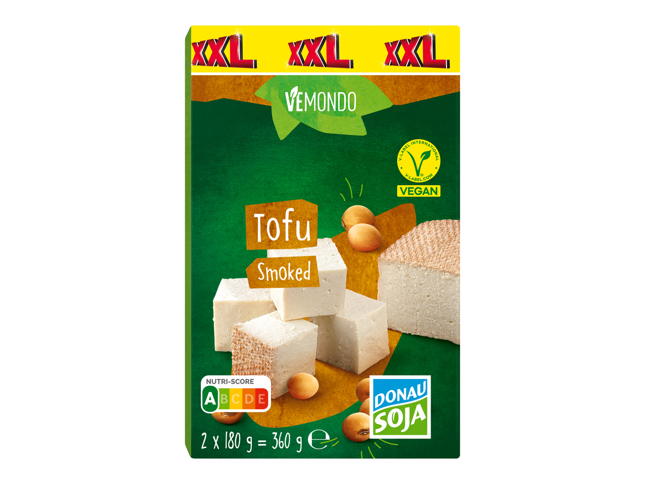 Tofu defumado XXL da Donau Soja, vegano.