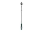 Extendable ratchet wrench with a green and black handle