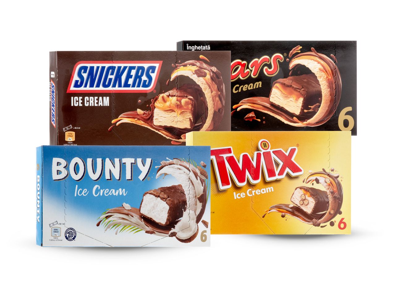 Snickers, Twix, Bounty i Mars ledeni deserti.