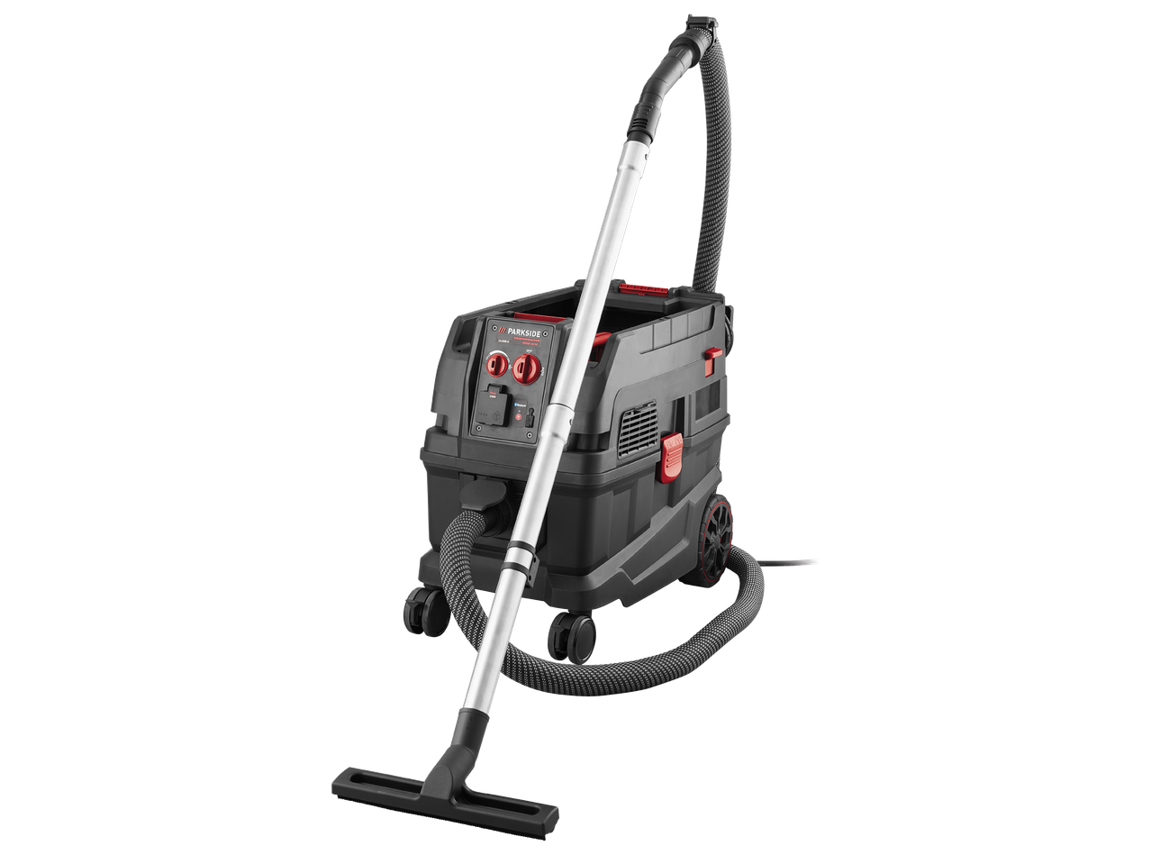 Прахосмукачка за мокро и сухо почистване с маркуч, тръба и накрайник за под.