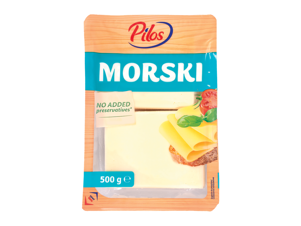 Pilos Brânză feliată Morski, ambalaj de 500g, fără conservanți adăugați