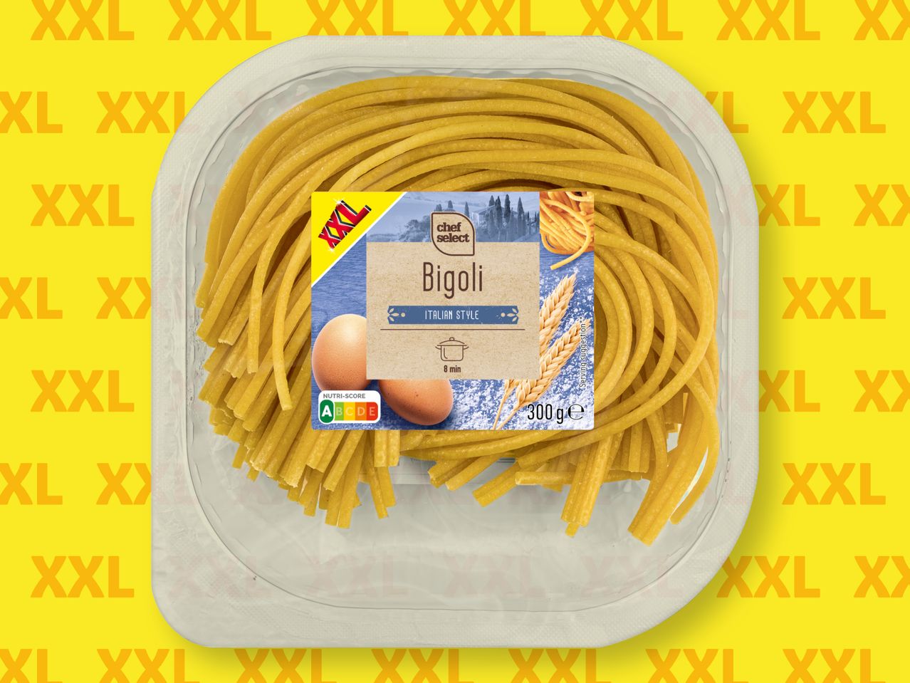 Опаковка от 300 грама паста Bigoli от Chef Select.
