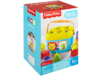 Fisher-Price Baby's First Blocks, a shape sorter bucket with 10 colorful blocks for 6M+.