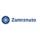 Plavi krug sa belom pahuljicom i tekstom „Zamrznuto“.