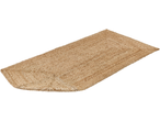 Rectangular natural-colored jute rug with a braided texture.