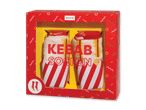 Soxo Kebab Socken Geschenkset in roter Verpackung mit 90er Jahre Design.