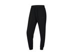 Black athletic joggers with a subtle logo on the left thigh.