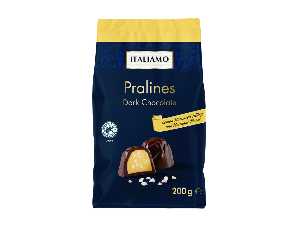 ITALIAMO Pralines pure chocolade met citroenvulling en meringue, 200g.