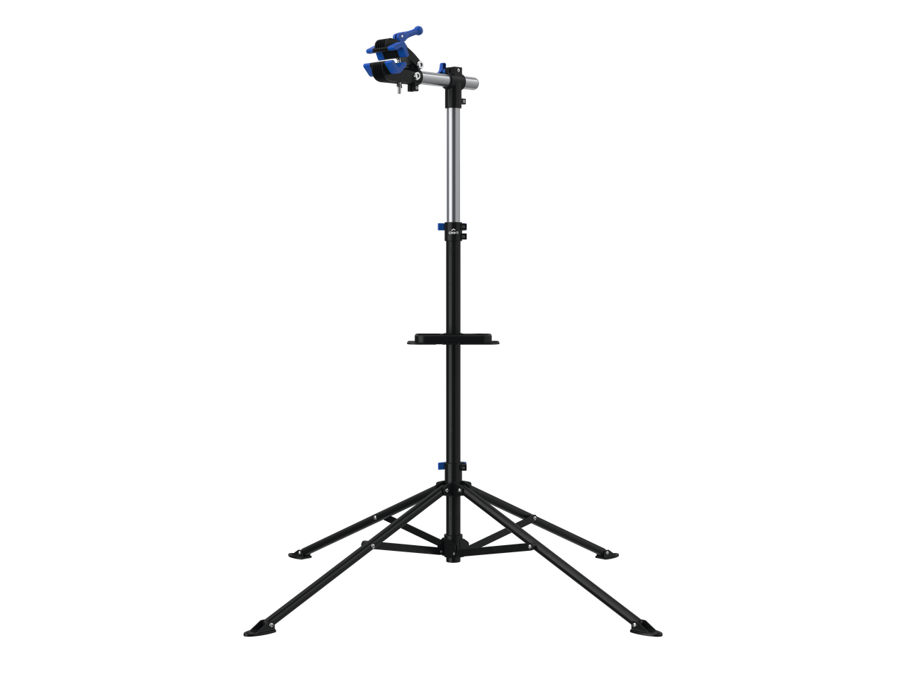 Suporte de montagem para bicicletas CRIVIT com pernas dobráveis e braçadeira ajustável.