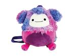 A Soul Mellows plush backpack in pink and purple.