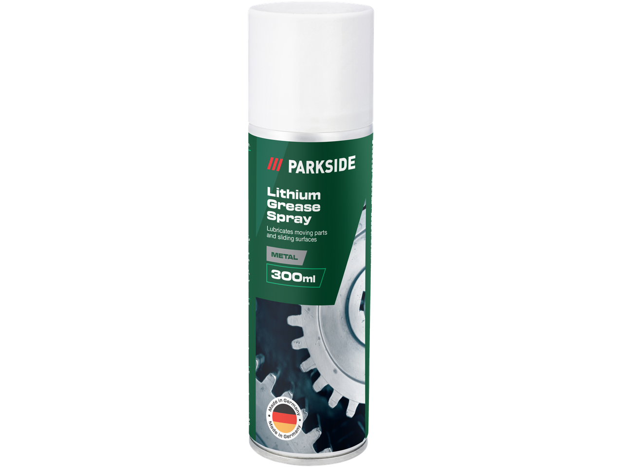 Parkside Lithium Grease Spray, 300ml, for lubricating metal parts.
