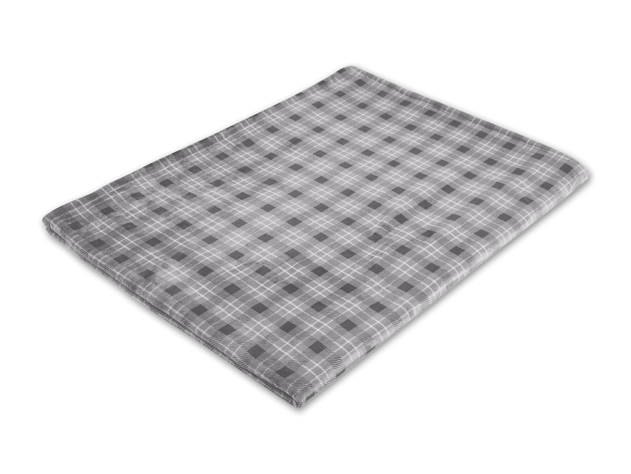 Grau karierte Fleecedecke
