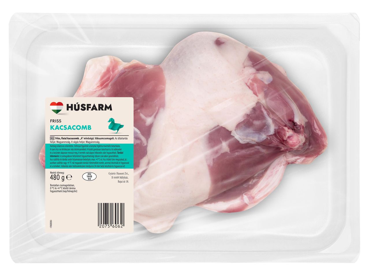 HűsFarm kacsacomb vákuumcsomagolásban, 480g.