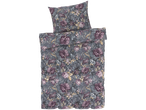 Floral bedding set: duvet cover, pillowcase and pillow.