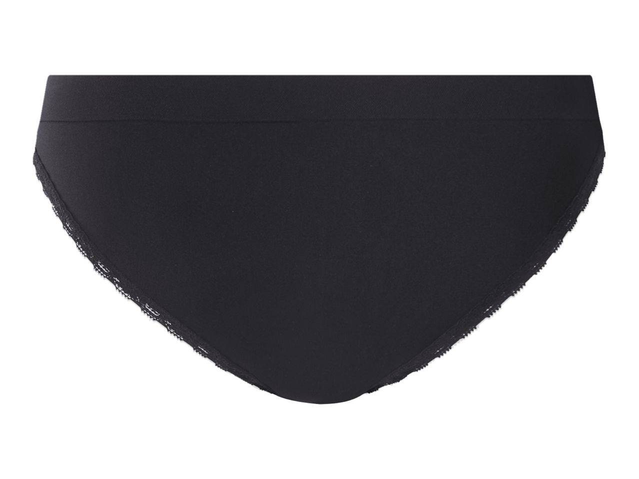 Ladies’ Black Lace Trim Briefs - 3 Pack