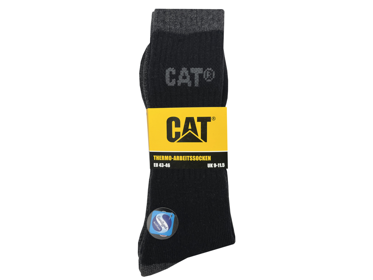 Juodos CAT termo darbinės kojinės su logotipu ir dydžiu