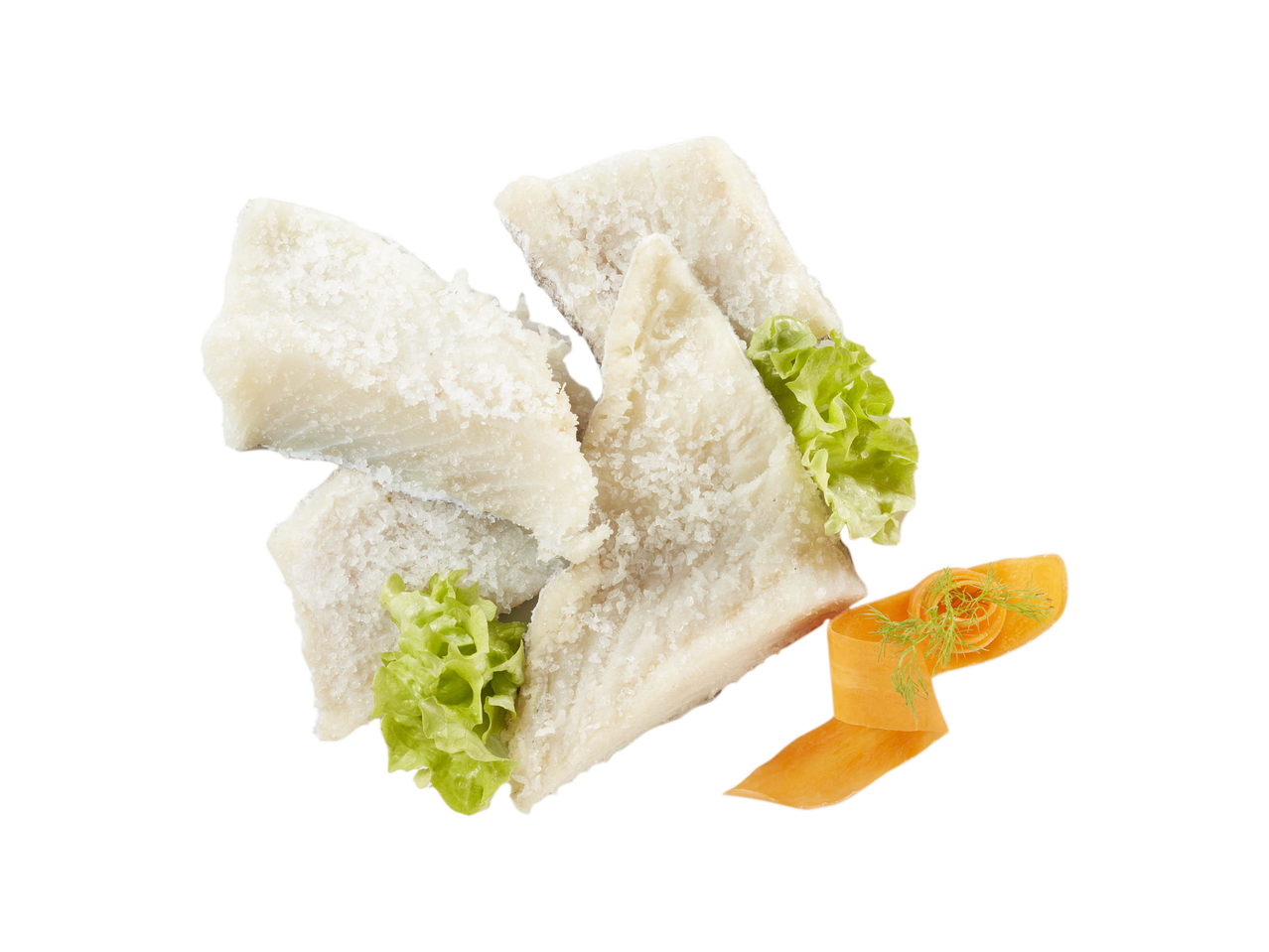 Tranci di filetto di baccalà salati