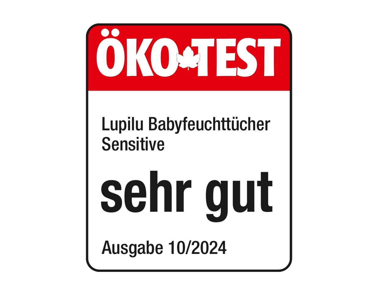 ÖKO-TEST: Lupilu Babyfeuchttücher Sensitive – sehr gut bewertet.