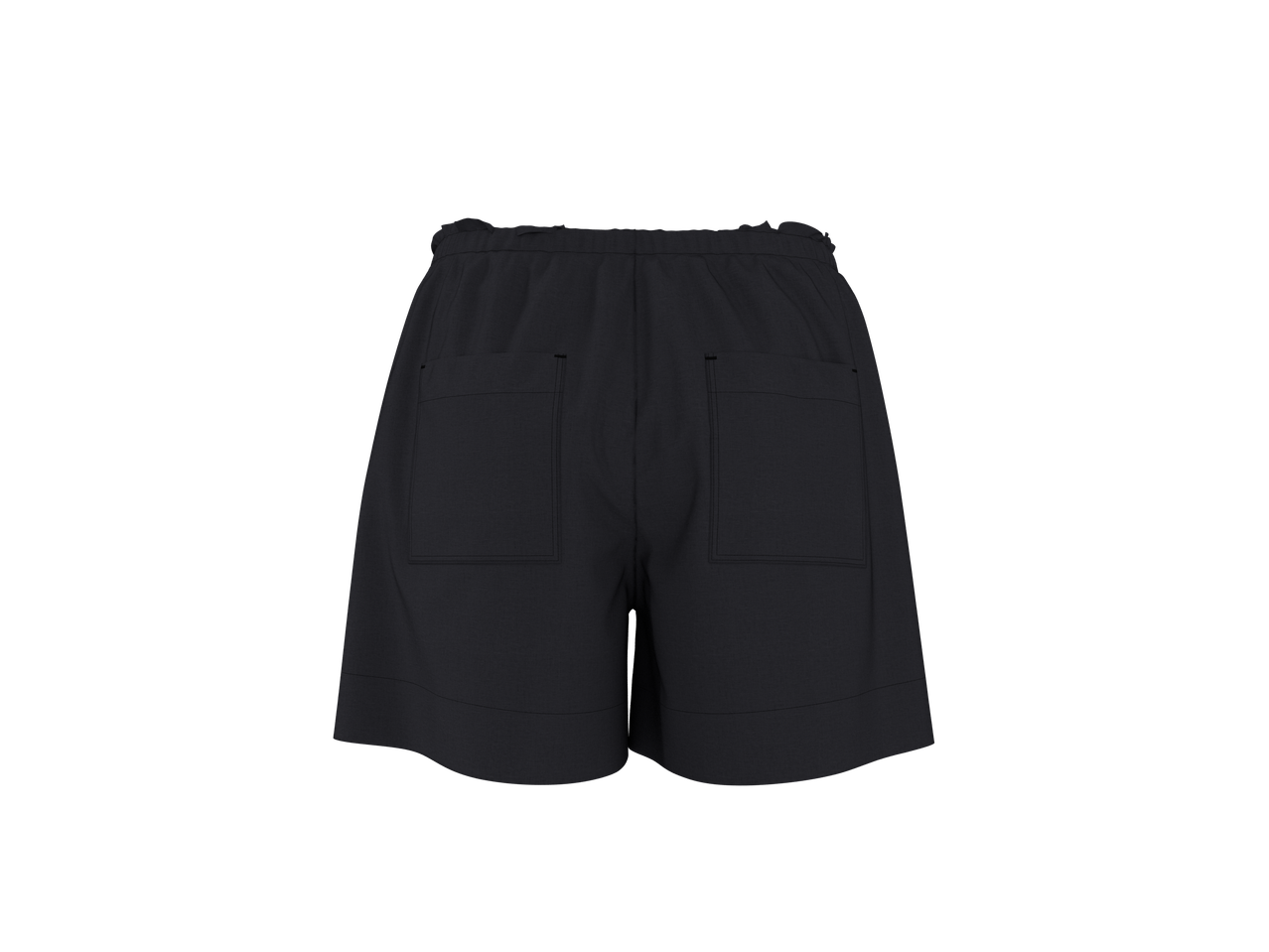 Pantaloni scurți ESMARA de damă, de culoare închisă, cu buzunare la spate.