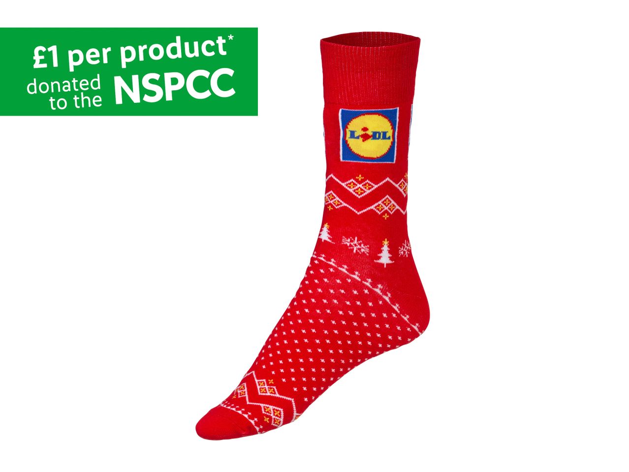 Go to full screen view: Adult’s LIDL Christmas Socks - 1 pair - Image 1