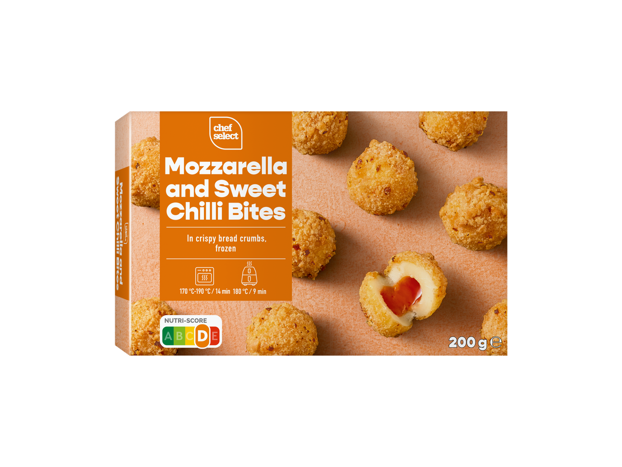Chef Select Mozzarella en Sweet Chilli Bites in krokante paneer, bevroren, 200g
