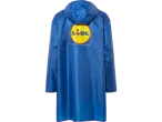 Blue Lidl-branded raincoat.