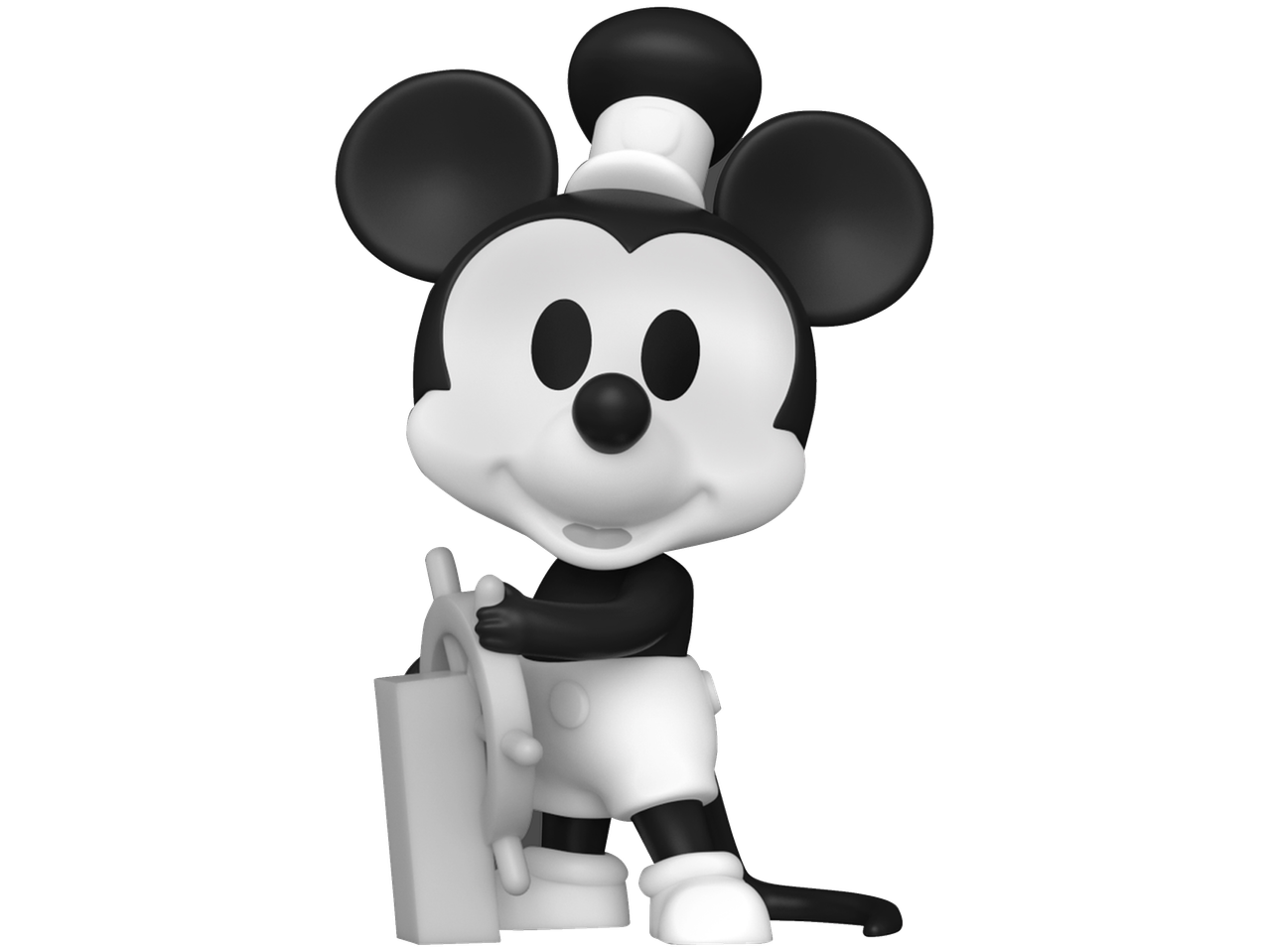 Funko Mini figūrėlė Mikis Mausas Steamboat Willie stiliumi, juodai balta.