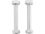 Two stainless steel bolts with hex nuts and washers.