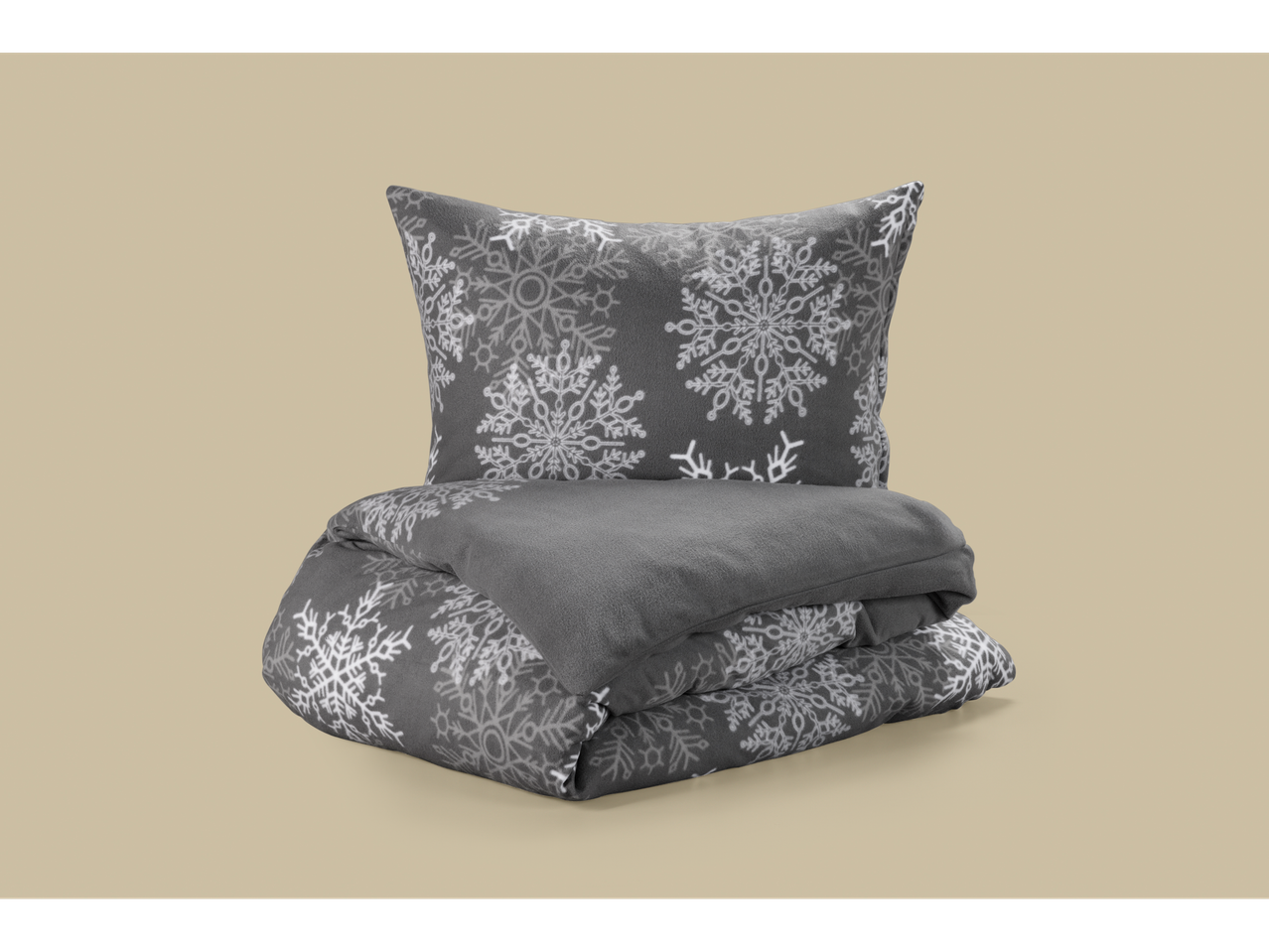 LIVARNO fliisist voodipesu lumehelbe mustriga