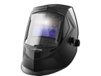 Casca de sudură automată Parkside® cu vizor întunecat și butoane de reglare.