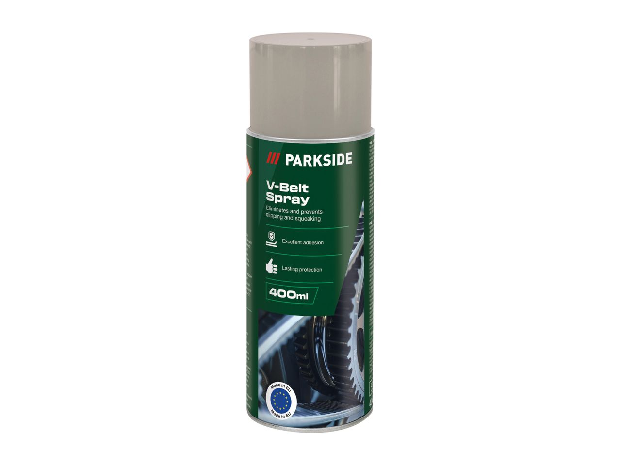 A can of PlastiKote 2K Direct-to-Metal spray paint in grey.