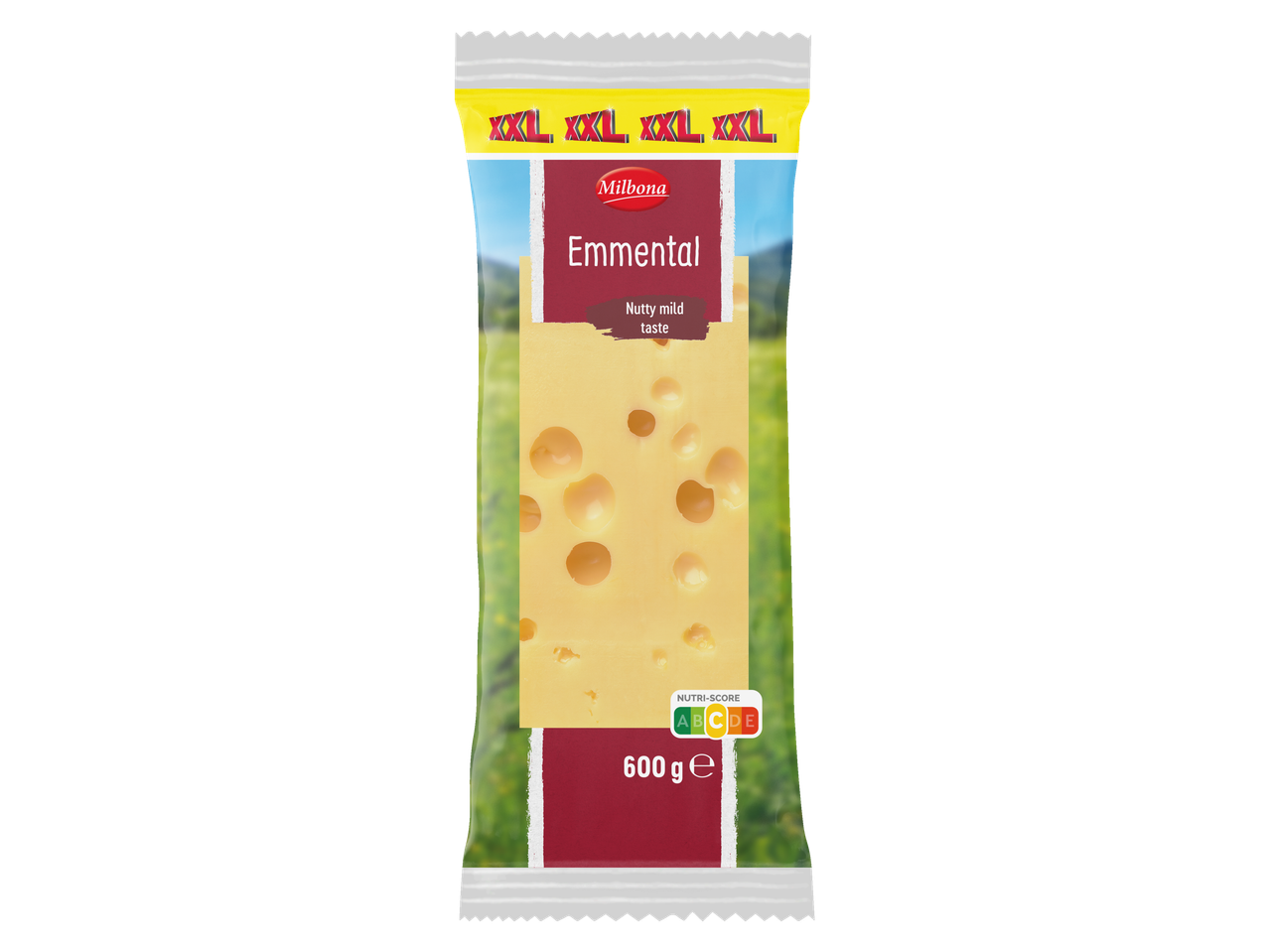 Milbona Emmentaler kaas (600g), nootachtige smaak.