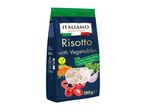 Risotto with vegetables, including potato, tomato, carrot, bell pepper, and onion.