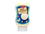 Kania Ranch Dressing & Dip met knoflooksmaak in een witte knijpfles.