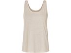 A beige linen sleeveless top.