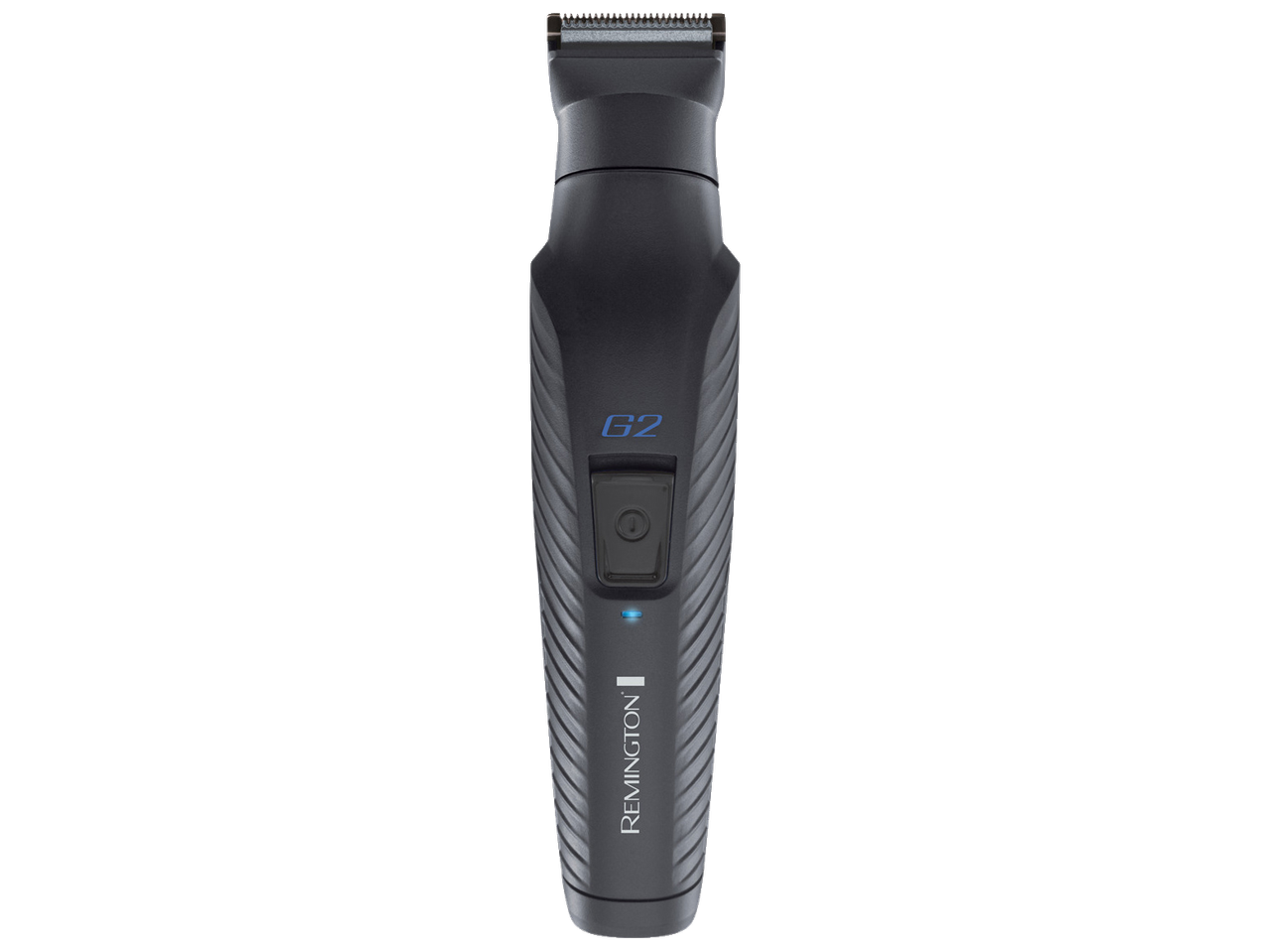 Remington G2 Grooming Kit, a black trimmer with a blue G2 logo and power button.