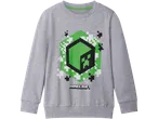 Siva dječja majica s kapuljačom s printom Minecrafta.