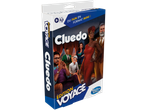 Boîte du jeu de société Cluedo Édition Voyage, avec des personnages et le logo Hasbro Gaming.