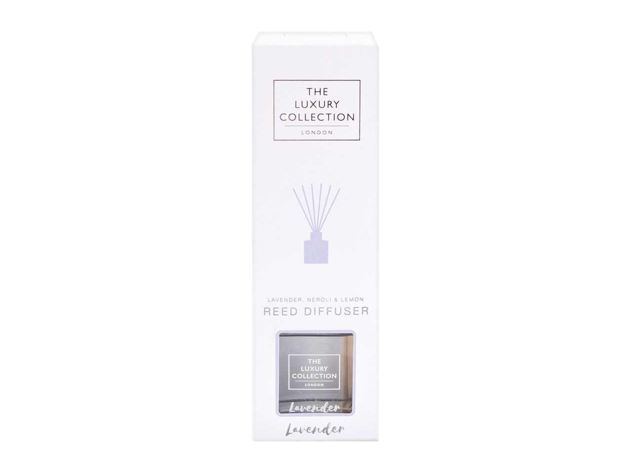 The Luxury Collection reed diffuser, lavender, neroli & lemon scent.