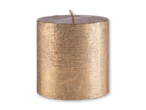 Goldene Stumpenkerze mit rauer, strukturierter Oberfläche