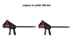 Dva Parkside sponkasta objemka z razponom približno 150 mm.