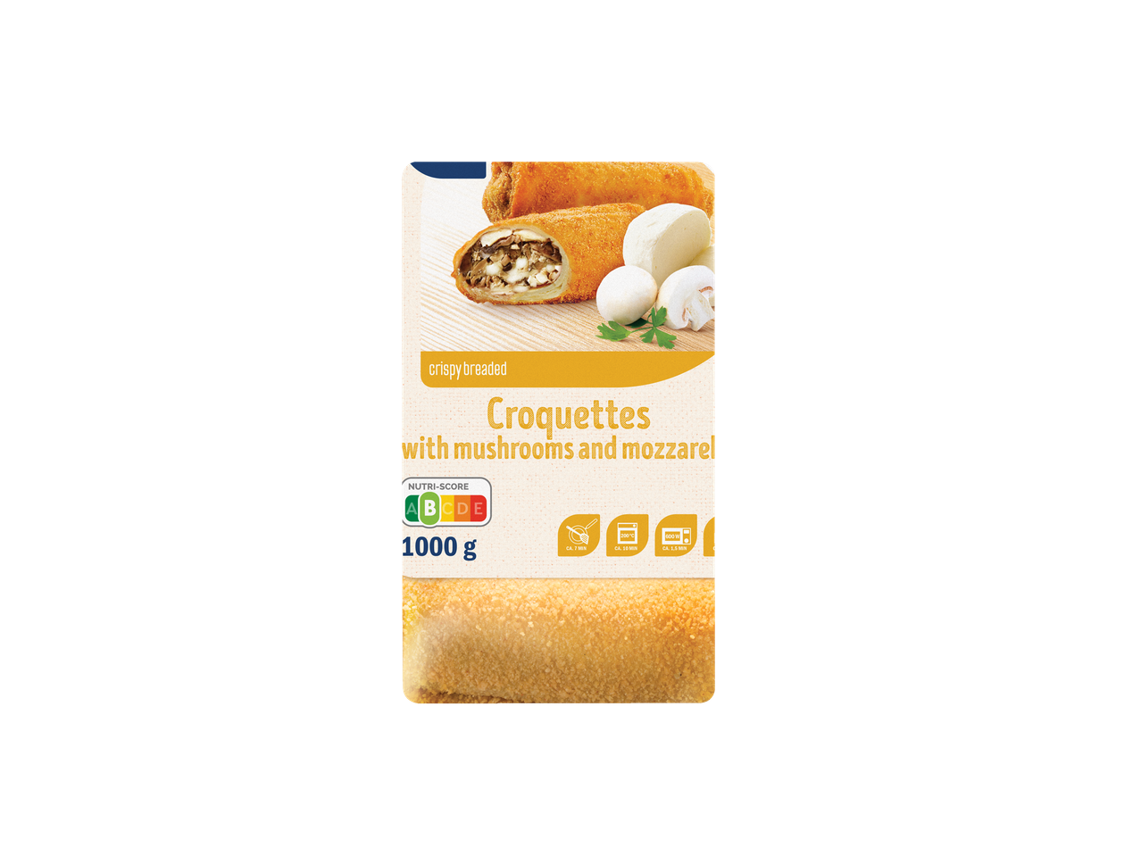 Traškios kroketės su grybais ir mozzarella, 1000 g.