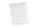 A white rectangular disposable heat patch with rounded corners.