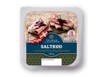 Pålægspakke med saltkød, mærket 'Pålægs Slagteren' og 'Danish Produceret'.