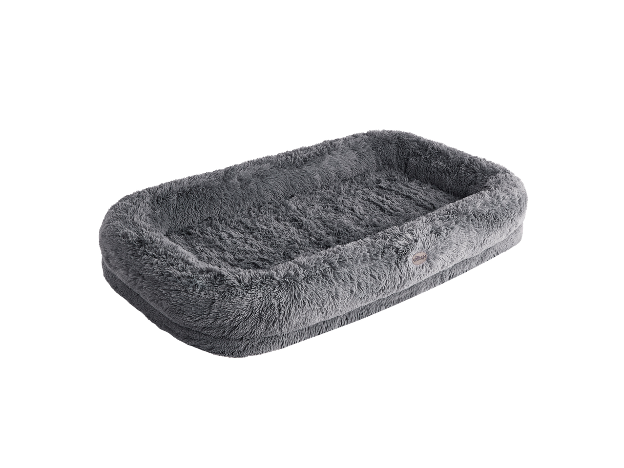 Silentnight Human Pet Bed, a rectangular grey fluffy pet bed