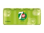7UP Free 12x330ml multipack of cans, with lime and lemon slices on the logo