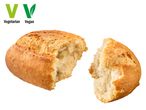 Vegan and vegetarian bread, broken in two.