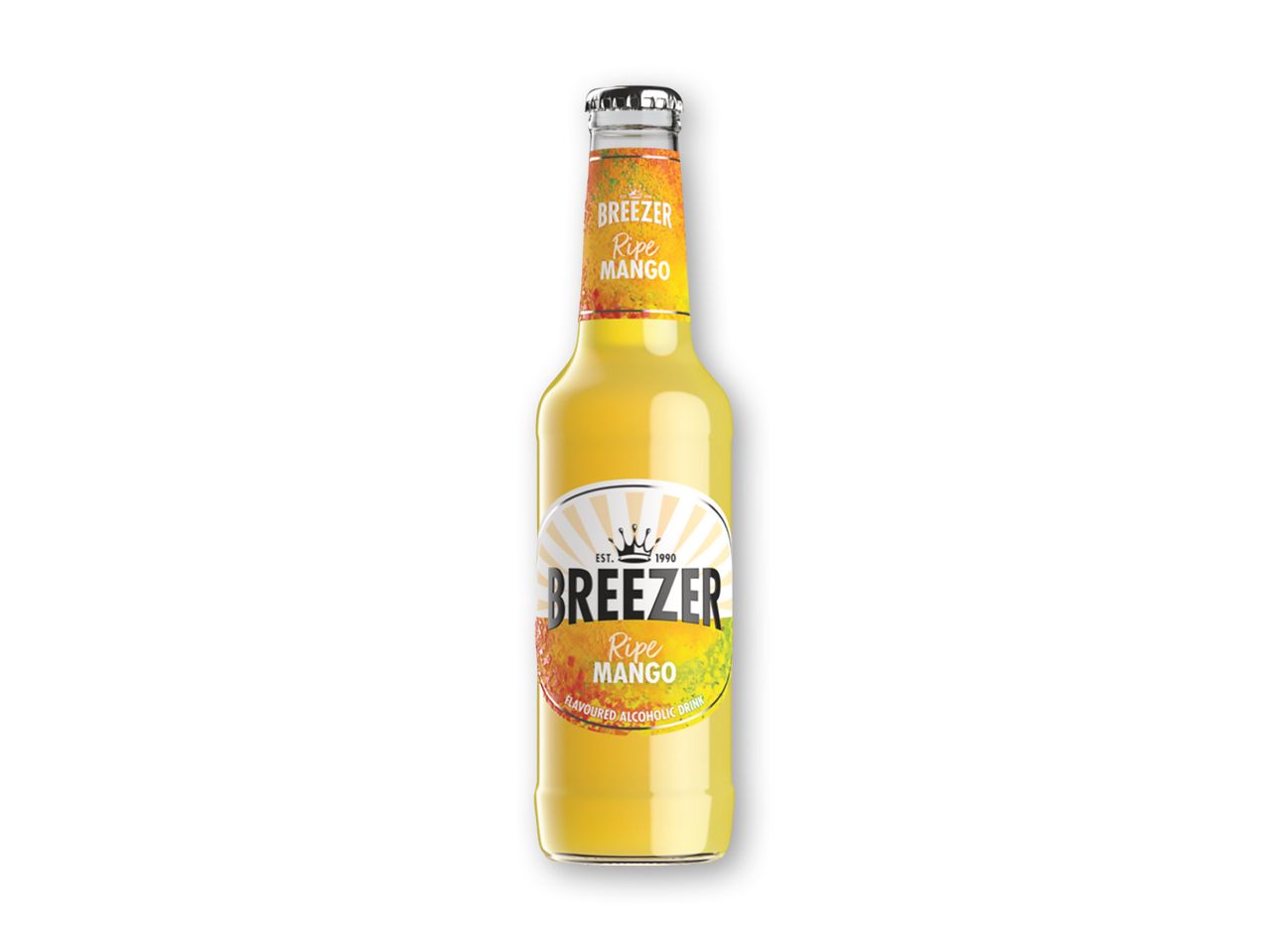 En flaske Cristal Orange-øl.