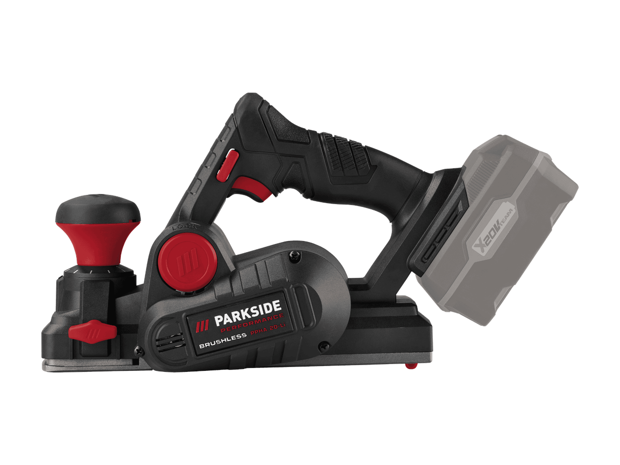 PARKSIDE PERFORMANCE PPHA 20-Li -akkuhöylä, jossa on X 20V TEAM -akku.