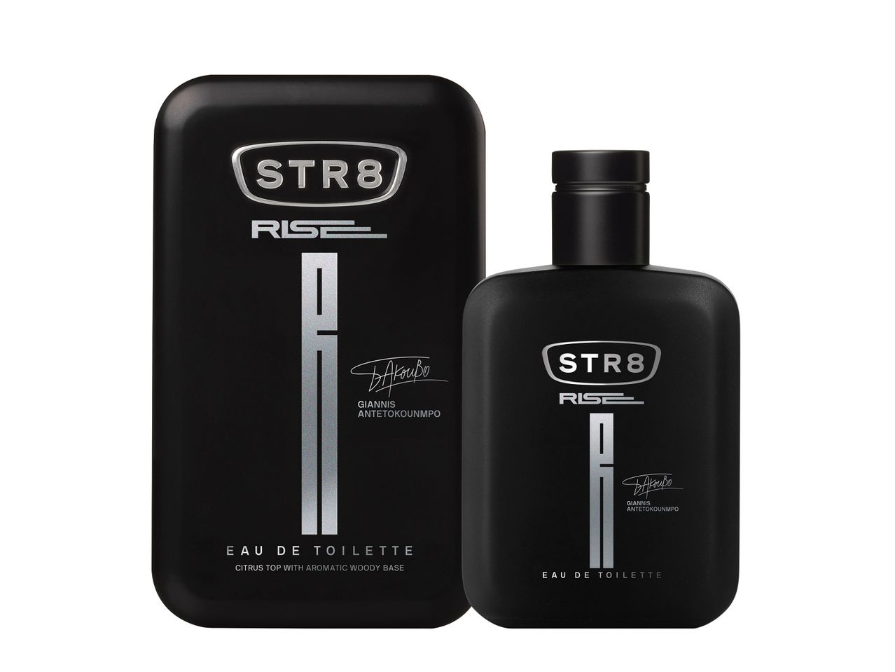 Αρώματα STR8 Rise Eau de Toilette σε μαύρη συσκευασία.